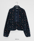 Etohi Flower Button Crop Fleece Jacket