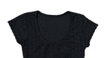 Pomme U Neck Back Slit Strap Short Sleeve Tee