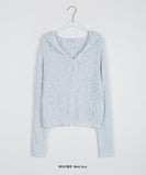 Elle Summer Boucle Knit Hood Cardigan
