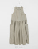 Fanati pocket pin tuck flare long one piece