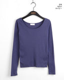 Aldi Basic Plain Deep U Neck Inner Long Sleeve T-shirt