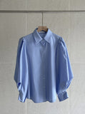 Bland Pintuck Puff Collar Shirt