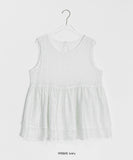 Himao Flower Tiered Layered Sleeveless Blouse