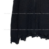 Quad Damage Knit Hooded Zip-Up