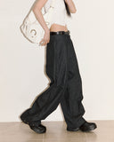 Add pin-tuck stripe denim pants