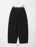 Femo back banding brushed cotton wide pants