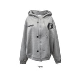 LOG BUTTON BRUSHED HOOD ZIP-UP