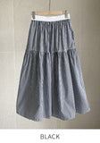 Dite Check Color Matching Banding Flare Skirt
