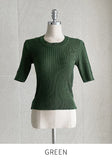 Alia Shirring Rib Short Sleeve Knitwear