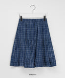 Tour Summer Check Frill Midi Skirt