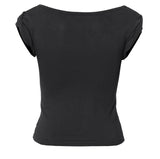 Asymmetrical Draped Roll-Up T-Shirt