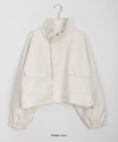 Fukui Pocket String Crop Leather Jumper