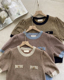 Demont Color Matching Tweed Puff Knit