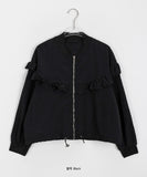 Fuyu Frill String Crop Wind Jumper