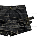 Alden double-belted leather shorts