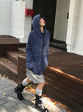 LETTERING STRIPE KNIT HOODIE
