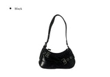 Hermi Buckle Leather Eyelet Daily Shoulder Bag