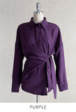 Demore Wrap Collar Shirt Blouse