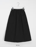 Hioni Banding Pocket Padded Long Skirt