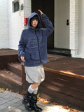 LETTERING STRIPE KNIT HOODIE