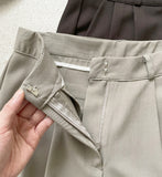 Cento Two-Pin Tuck Wide Straight Slacks