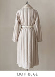 Bedrin Shawl Collar Down Long Padding Coat (Belt Set)