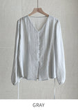 Mion V-neck Shirring Strap Blouse