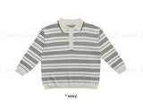 STRIPE COLLAR OVER KNIT
