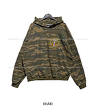 American embroidery camo overfit hoodie