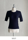 Alia Shirring Rib Short Sleeve Knitwear