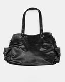 Tommy Stud Zipper Leather Shoulder Bag