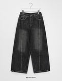 Zidue cut denim wide pants