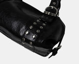 Clun Stud Eyelet Buckle Leather Shoulder Bag