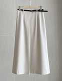 Della Pintuck A-Line Long Skirt (Belt Set)