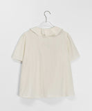 Hoden Collar Frill Short Sleeve Blouse