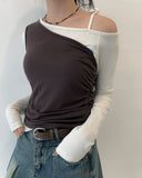 Cesi Slit Bustier T-shirt Set
