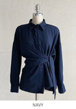 Demore Wrap Collar Shirt Blouse
