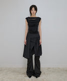 Asymmetrical Draped Midi Skirt