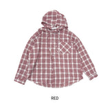 Mild Overfit Hooded Checkered Shirt