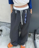 DOUBLE WAIST STRIPE SLACKS