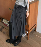 BUTTON DRAPPING SKIRT