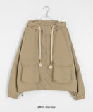 Achone String Pocket Crop Hood Jumper