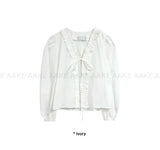 OPEN FRONT FRILL BLOUSE