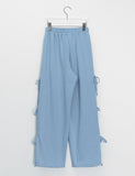 Wormed Dot Ribbon Banding Wide Pants