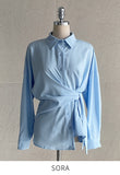 Demore Wrap Collar Shirt Blouse