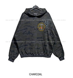 American embroidery camo overfit hoodie