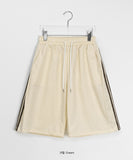 Goodell Line Color Matching Nylon Banding Bermuda Pants