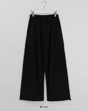 Wet Nylon Cargo Wide Pants