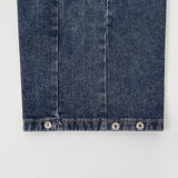 4 Seasons Washing Hem Snap Wide Balloon Denim Pants