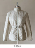 Robel High Neck Quilting Half Lightweight Padding Zip-Up Jacket (Belt Set)